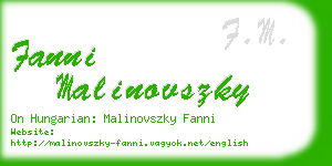 fanni malinovszky business card